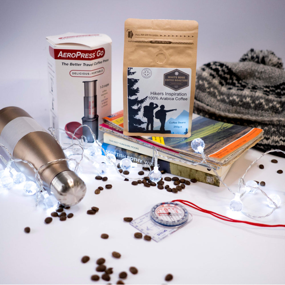 Hikers Coffee Hamper - Hikers coffee blend & Aeropress Go coffee maker & stainless steel flask